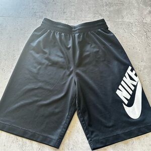 Nike Kids Dark Shorts with Bold White Logo